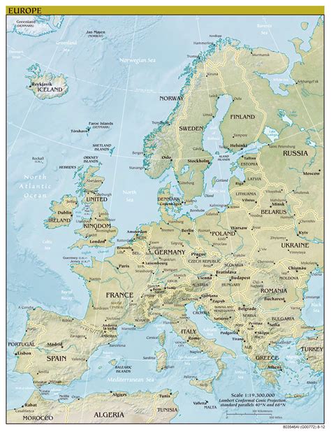 Map of Europe with Cities